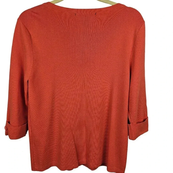 89th & Madison Rayon Nylon Button-Down Cardigan 3/4 Sleeve Size Medium - Picture 6 of 10